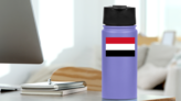 Yemen Flag Sticker on a Water Bottle (New) example