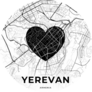 Yerevan, Armenia Love Map Sticker