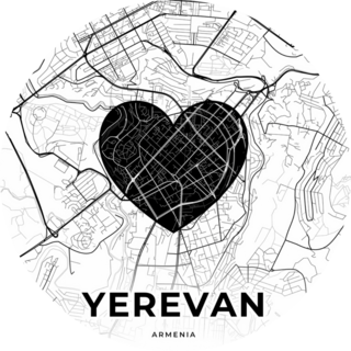 Yerevan, Armenia Love Map Sticker
