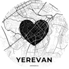 Yerevan, Armenia Love Map Sticker