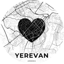 Yerevan, Armenia Love Map Sticker