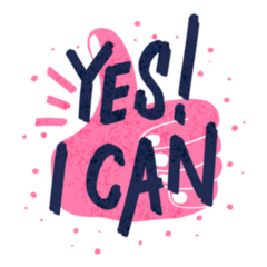 Yes I Can! Bright Colored Thumbs Up Sticker