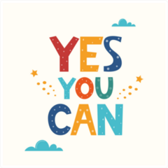 Yes You Can Colorful Sticker