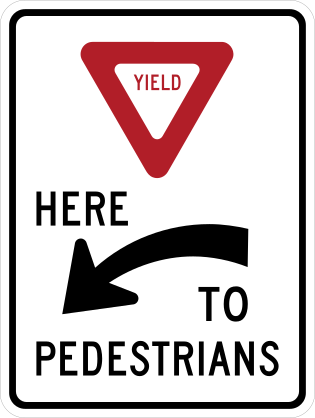 Yield Here To Pedestrians Sticker