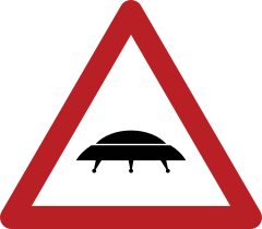 Yield to Spaceships Sign Stickers