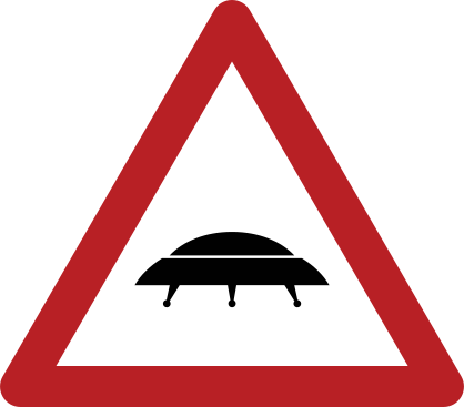 Yield to Spaceships Sign Stickers