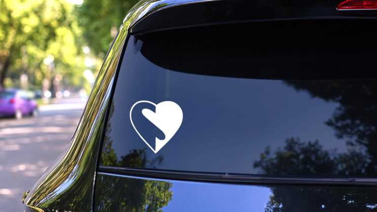 Yin And Yang Heart Sticker on a Rear Car Window (New) example