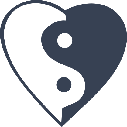 Yin And Yang In A Heart Sticker