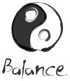 Yin Yang Balance Illustration With Chinese Brush Sticker
