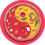 Yin Yang Pizza Illustration Sticker