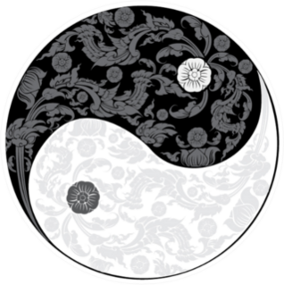 Yin-yang With Thai Traditional Fine Arts Sticker