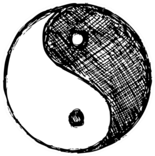 Ying Yang Sketch Symbol Sticker