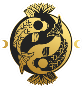 Ying & Yang Symbol With Koi Fishes Sticker