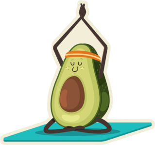Yoga Avocado Sticker