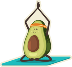Yoga Avocado Sticker