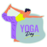 Yoga Day Cartoon Sticker