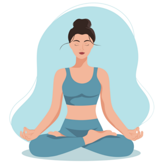 Yoga Girl In Blue Sticker