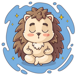 Yoga Hedgehog Sticker