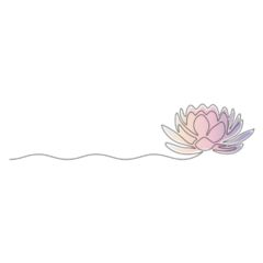 Yoga Lotus Flower Line Drawing Sticker