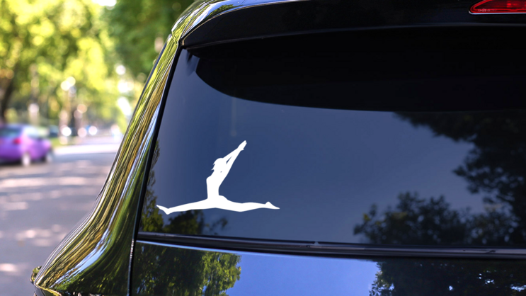 Yoga Monkey Pose Sticker on a Rear Car Window (New) example