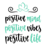 Yoga Phrase Positive Minds Sticker