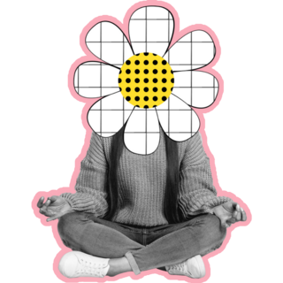 Yoga Pose Flower Collage Sticker