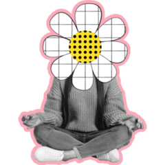Yoga Pose Flower Collage Sticker