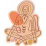 Yoga Silhouette Meditation Abstract Sticker