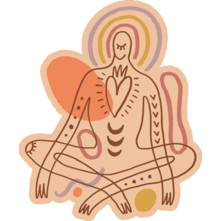 Yoga Silhouette Meditation Abstract Sticker