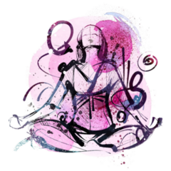 Yoga Sketch Graffiti Sticker 