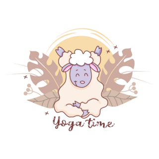 Yoga Time Cute Lamb Sticker
