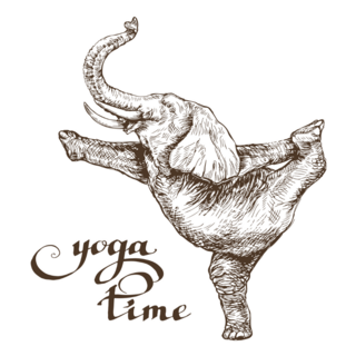 Yoga Time Elephant Illustration Sticker