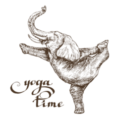 Yoga Time Elephant Illustration Sticker