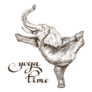 Yoga Time Elephant Illustration Sticker