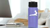 Yoga Upward Facing Dog Sticker on a Water Bottle (New) example