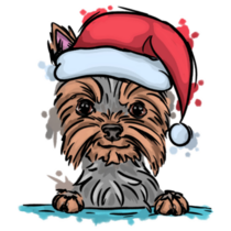 Yorkie Christmas Sticker