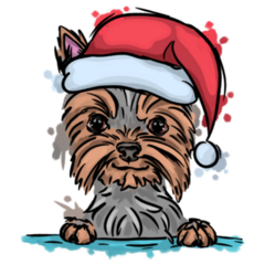 Yorkie Christmas Sticker
