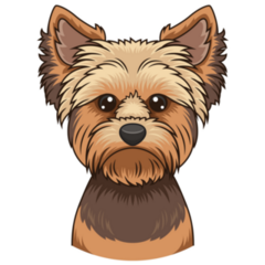 Yorkie Face Illustration Sticker