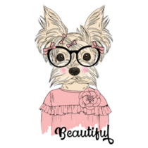 Yorkie Glasses Teacher Sticker