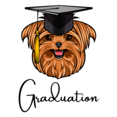 Yorkie Graduation Sticker