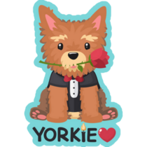 Yorkie In Tux Sticker
