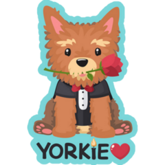Yorkie In Tux Sticker