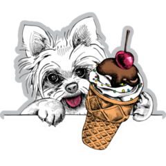 Yorkie Sundae Sticker