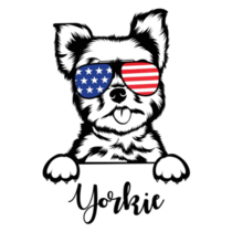Yorkie USA Glasses Sticker