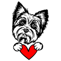 Yorkie With Heart Sticker