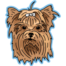 Yorkshire Terrier On Blue Sticker