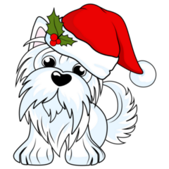 Yorkshire Terrier Santa Sticker