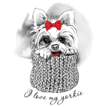 Yorkshire Terrier With Bow Sticker
