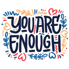 You are Enough Illustrated Lettering Sticker