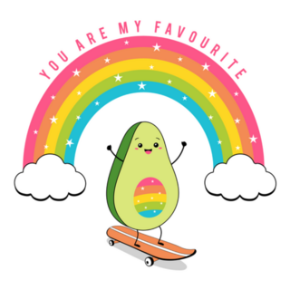 You Are My Favourite Rainbow Avocado Sticker